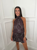 Bandana Print Halter Neck Top & Skirt Set