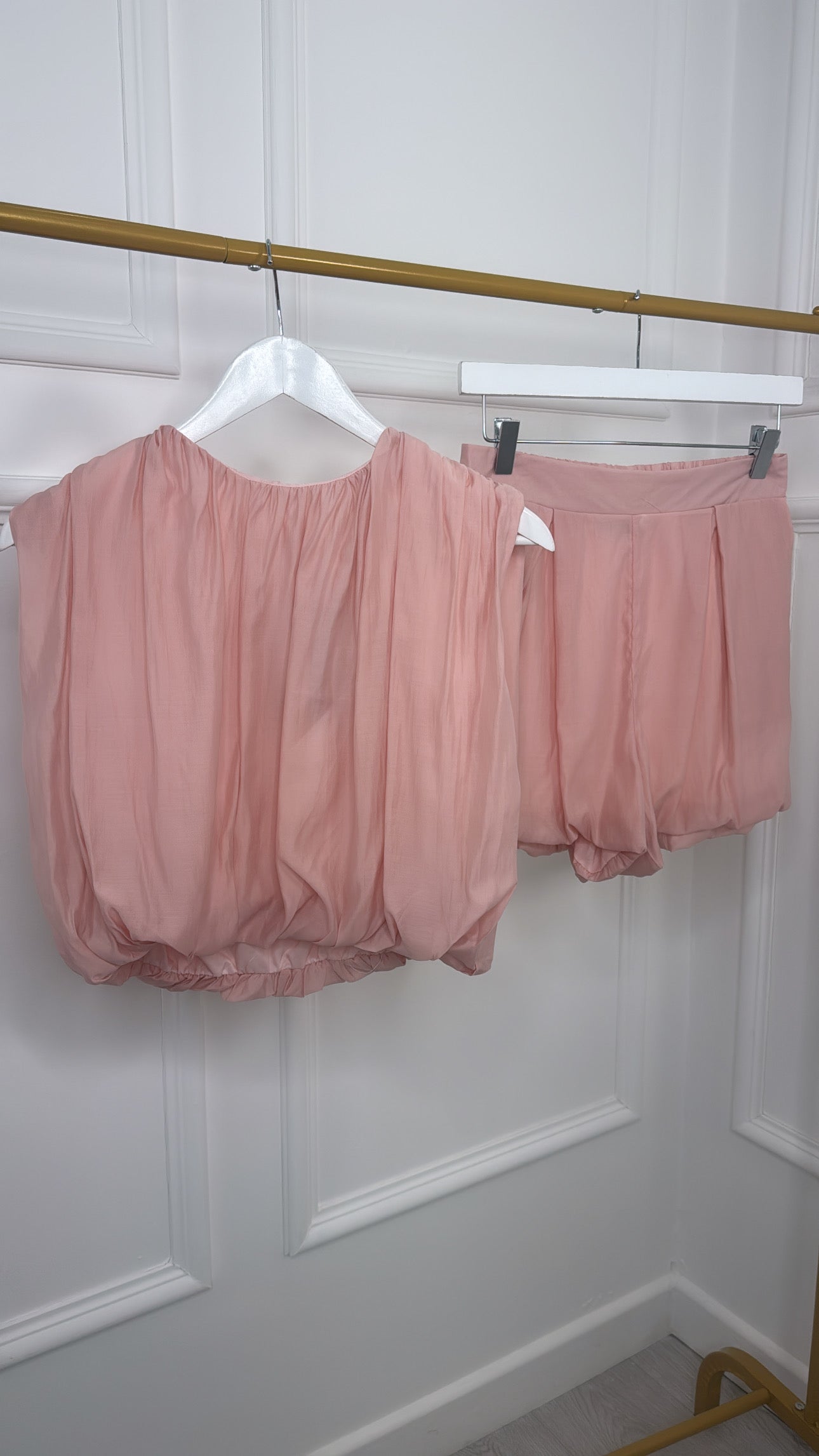 Pink Puffball Crop Top & Skort Co-ord Set