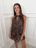 Leopard Print Chiffon Playsuit