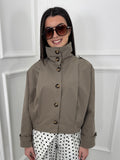 Taupe Cropped Trench Coat