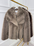 Taupe Two Tone Faux Fur Jacket
