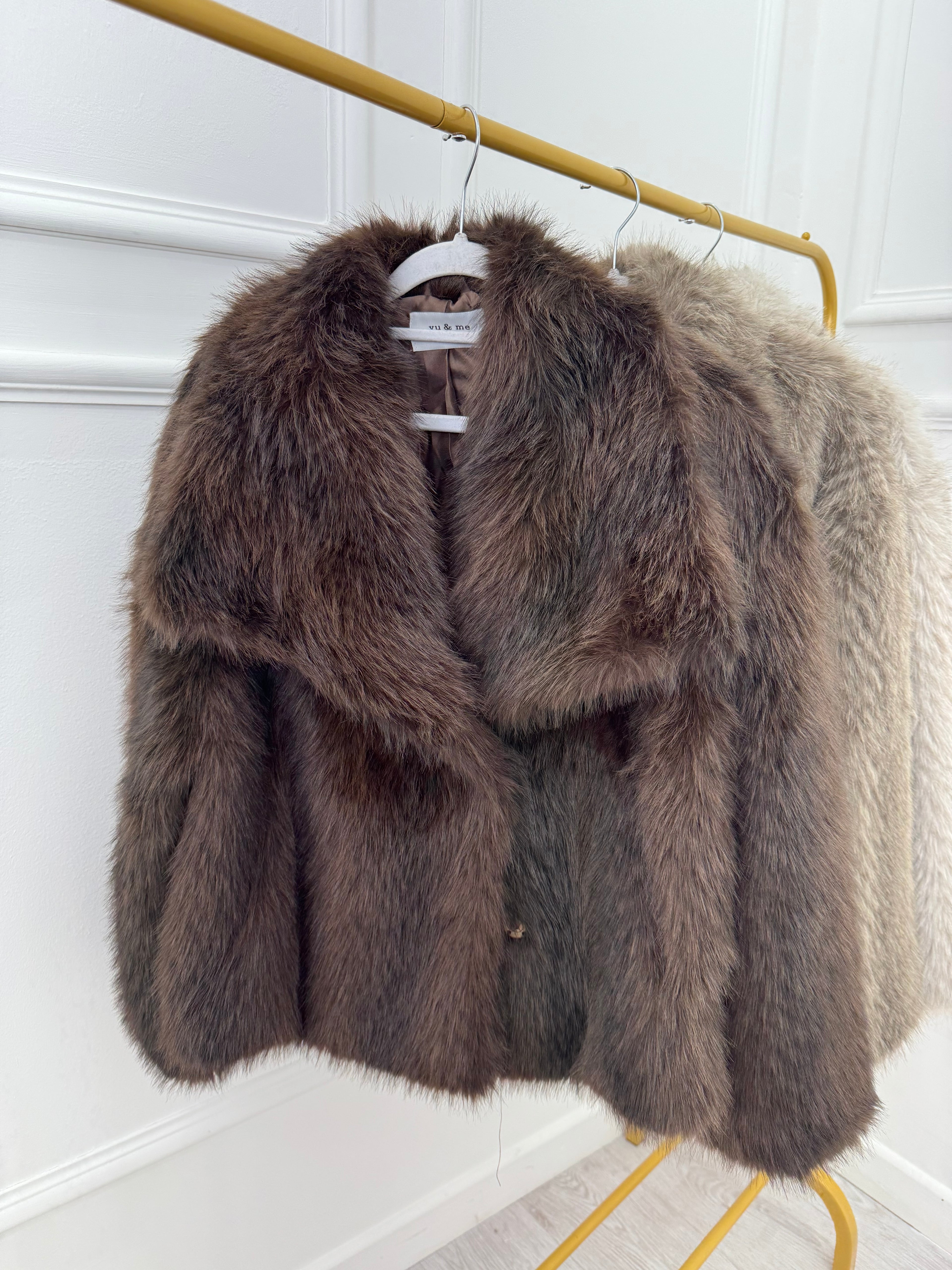 Chocolate Brown Faux Fur Jacket