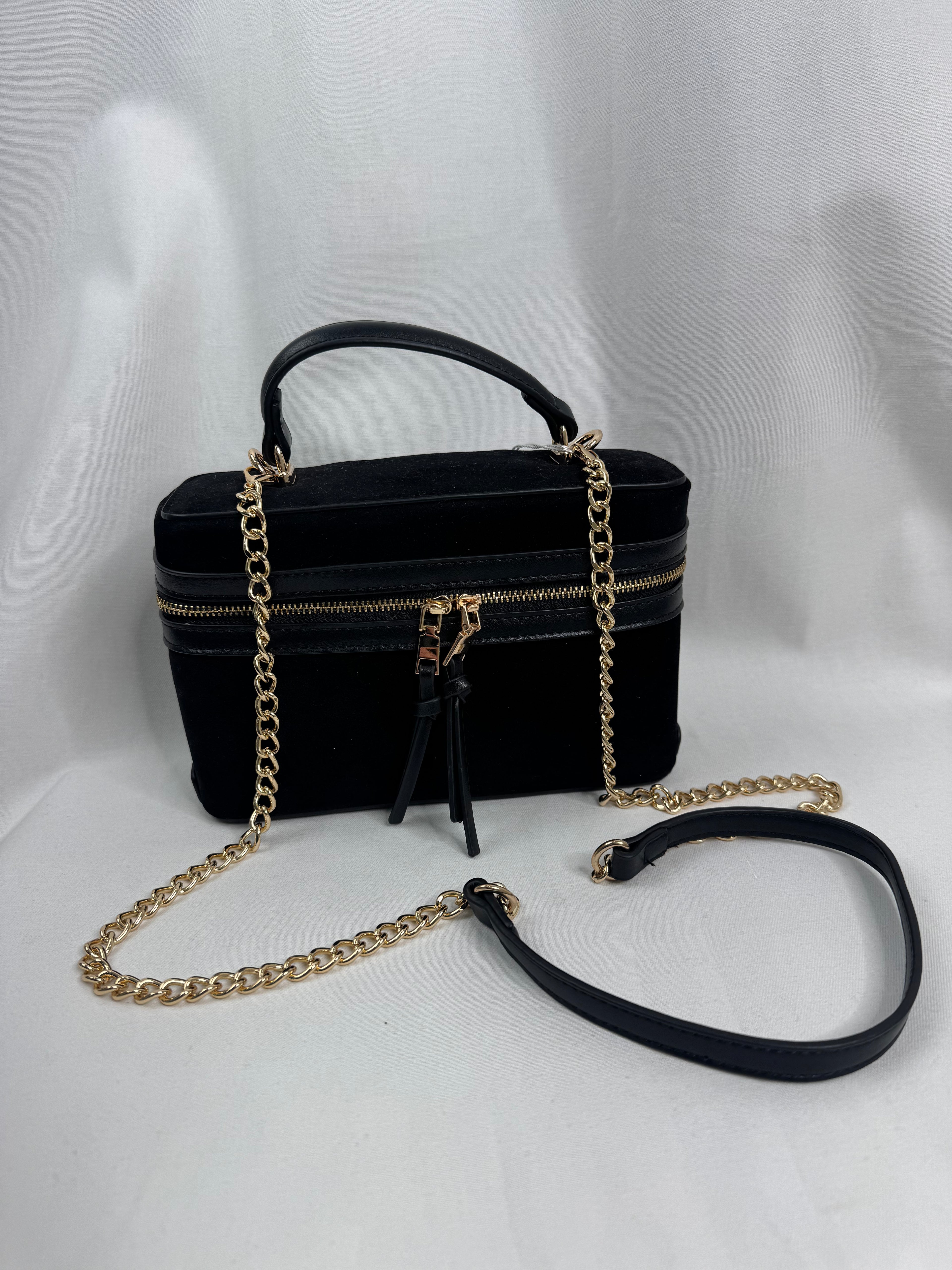 Black Suede Mini Vanity Style Bag