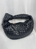Black Knot Handle Woven Bag