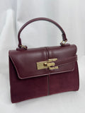 Burgundy Lock Mini Tote Bag