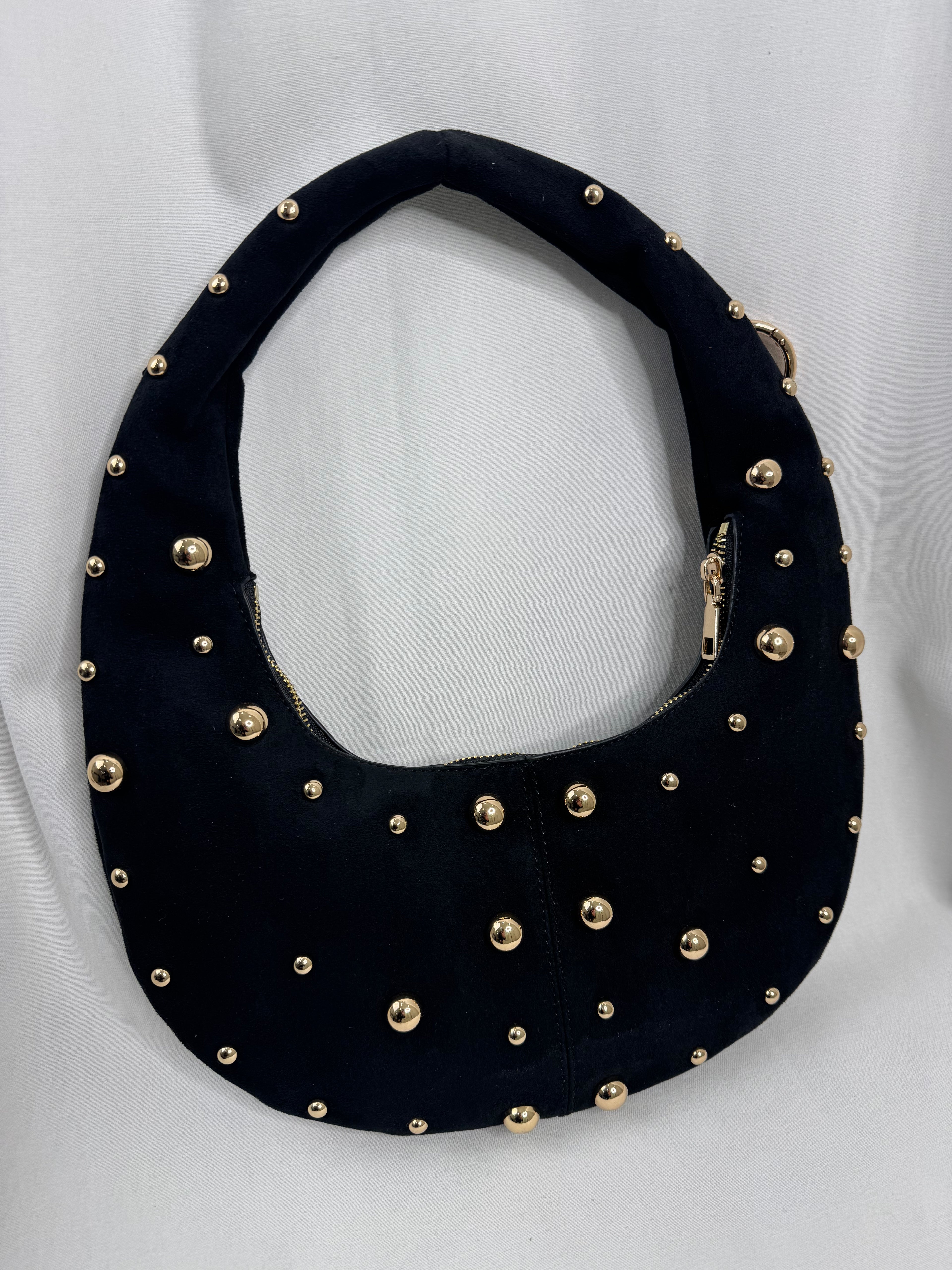 Black Studded Shoulder Bag