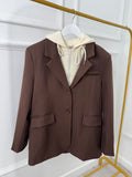 Brown Hoodie Insert Blazer
