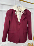 Burgundy Hoodie Insert Blazer