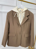 Taupe Hoodie Insert Blazer