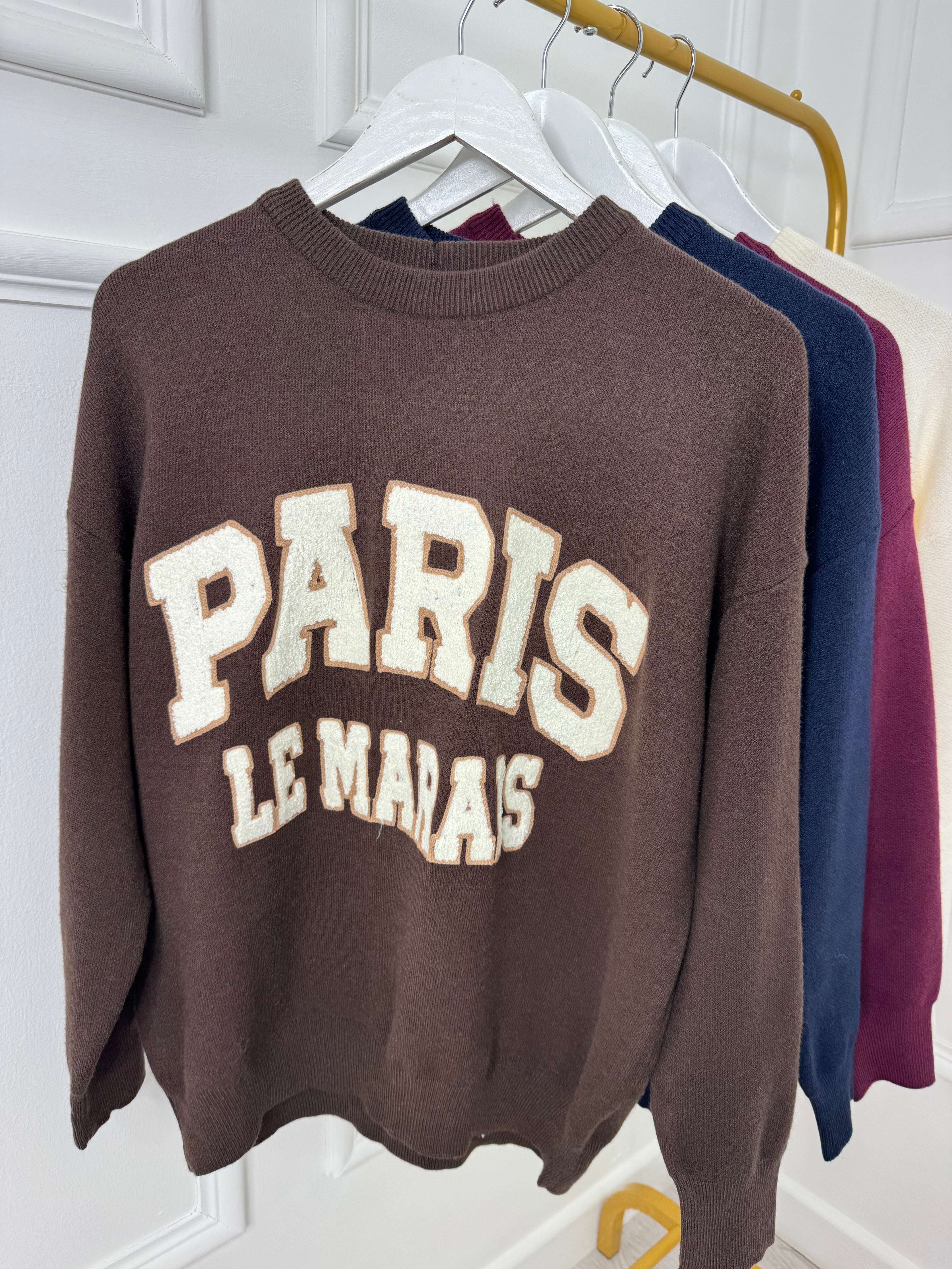 Brown Paris Knit Jumper